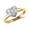 9ct Yellow Gold Cubic Zirconia Heart Ring
