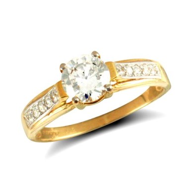 9ct Yellow Gold Fancy Cubic Zirconia Ring