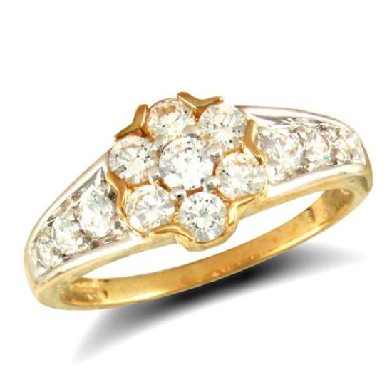 9ct Yellow Gold Fancy Cubic Zirconia Ring