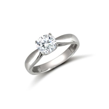 9ct White Rbc CZ Solitaire Ring