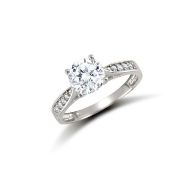 9ct White CZ Ladies Dress Ring