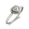 9ct White Ladies CZ Heart Cluster Ring