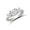 9ct White Ladies CZ 3 Stone Cluster Ring