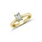 9ct Yellow Emerald Cut CZ Solitaire Ring