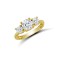 9ct Yellow Ladies CZ 3 Stone Cluster Ring