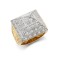 9ct Yellow Gold 1 Ounce CZ Set Pyramid Ring