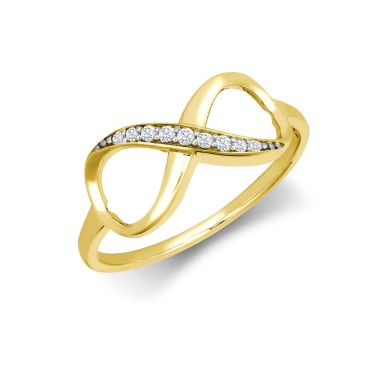 9ct Yellow CZ Set Infinity Ring