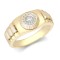 9ct Yellow Gold CZ Set Watch Strap & Bezel Ring