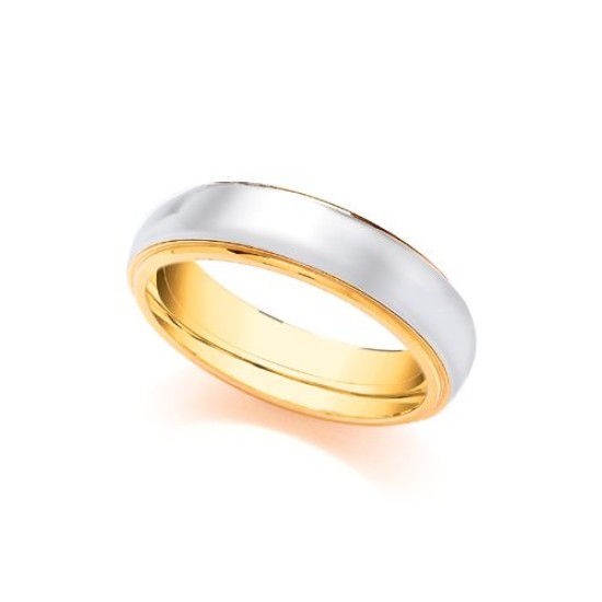 18ct Yellow and White Fancy 4mm Wedding Band