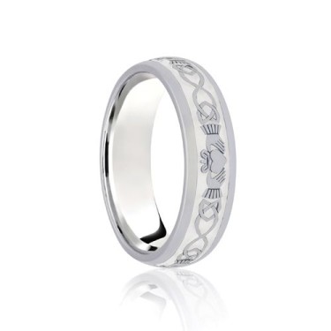 Platinum Court 5mm Celtic Laser Engraved Wedding Band 5mm