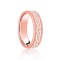18ct Rose & White Flat Court 6mm Celtic Laser Engraved Wedding Band 6mm