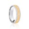 9ct White & Yellow Flat Court 8mm Celtic Laser Engraved Wedding Band 8mm