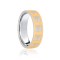 9ct White & Yellow Flat Court 6mm Celtic Laser Engraved Wedding Band 6mm