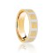 18ct Yellow & White Flat Court 8mm Celtic Laser Engraved Wedding Band 8mm