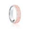 18ct White & Rose Flat Court 8mm Celtic Laser Engraved Wedding Band 8mm