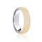 18ct White & Yellow Flat Court 6mm Celtic Laser Engraved Wedding Band 6mm