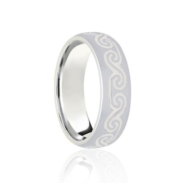 Platinum Court 6mm Celtic Laser Engraved Wedding Band 6mm