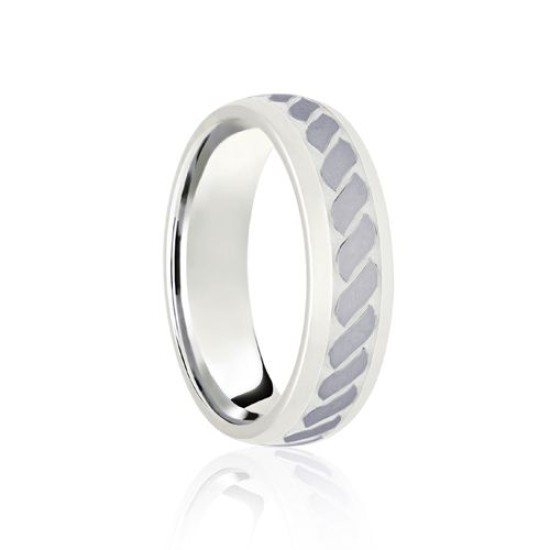 9ct White Court 7mm Celtic Laser Engraved Wedding Band