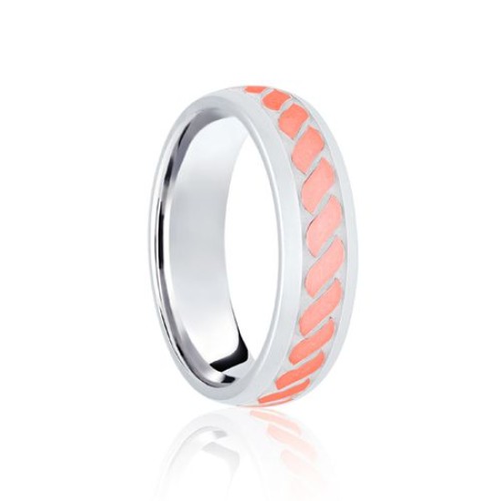 18ct White & Rose Court 5mm Celtic Laser Engraved Wedding Band