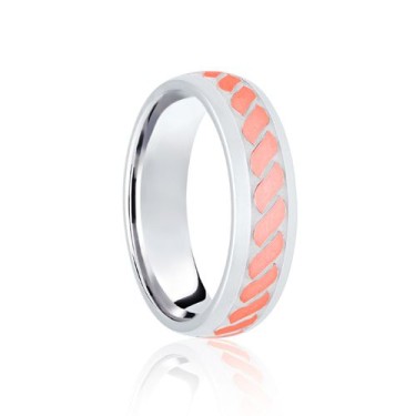 9ct White & Rose Court 7mm Celtic Laser Engraved Wedding Band 7mm