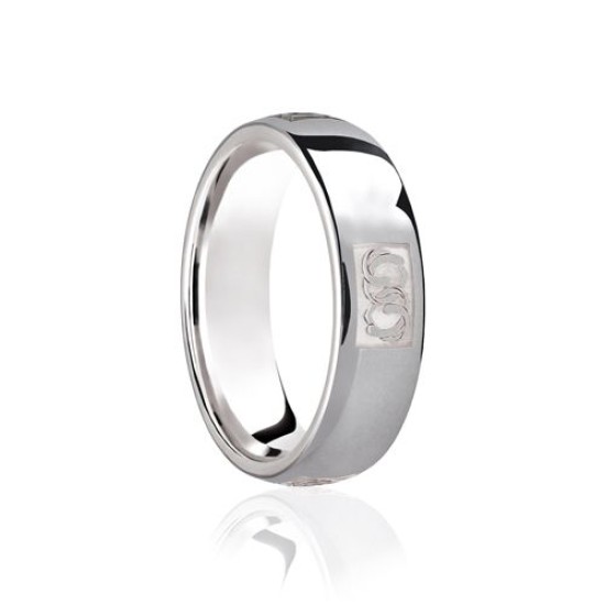Platinum Court 8mm Celtic Laser Engraved Wedding Band