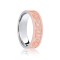 18ct White & Rose Flat Court 5mm Celtic Laser Engraved Wedding Band 5mm