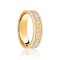 18ct Yellow & White Flat Court 8mm Celtic Laser Engraved Wedding Band 8mm
