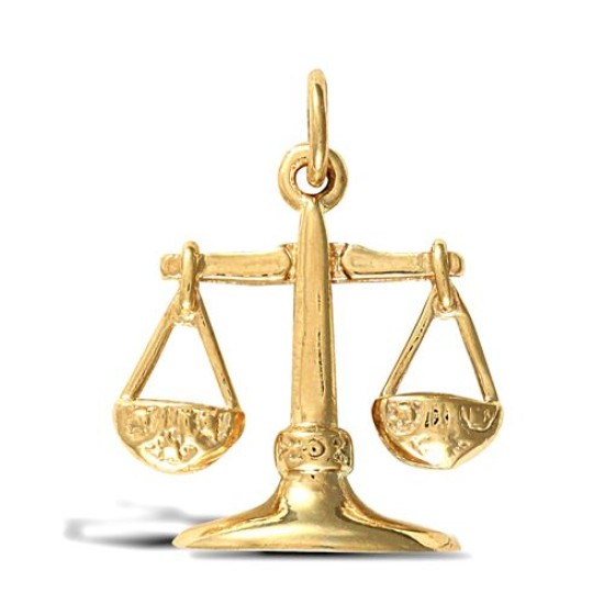 9ct Yellow Gold Zodiac Libra Pendant