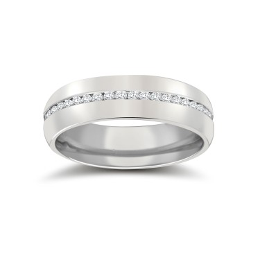 Platinum RBC Court Diamond Wedding Band Fully Set - 5mm - 50pts 5mm