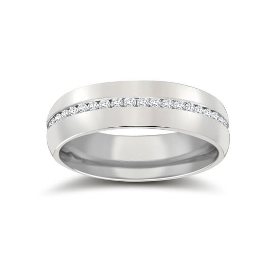 Platinum RBC Court Diamond Wedding Band Fully Set - 5mm - 50pts