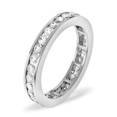 Platinum Channel Set Full Eternity Ring Diamond 1.50ct H Si