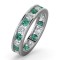 Platinum Channel Set Full Eternity Ring Diamond 1.00ct Emerald 1.10ct H Si