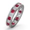 Platinum Channel Set Full Eternity Ring Diamond 1.00ct Ruby 1.50ct H Si