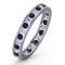 Platinum Channel Set Full Eternity Ring Diamond 0.50ct Sapphire 0.90ct G VS