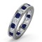 Platinum Channel Set Full Eternity Ring Diamond 1.00ct Sapphire 1.70ct G VS