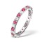 Platinum Claw Set Full Eternity Ring Diamond 0.50ct Ruby 0.80ct G VS
