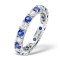 Platinum Claw Set Full Eternity Ring Diamond 1.00ct Sapphire1.70ct G VS