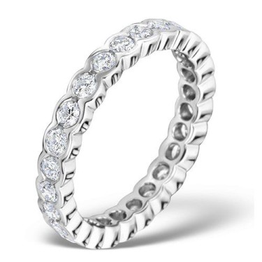 Platinum Rub Over Set Full Eternity Ring Diamond 1.00ct G VS
