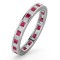 Platinum Channel Set Princess Cut Full Eternity Ring Diamond 0.50ct Ruby 0.60ct H Si
