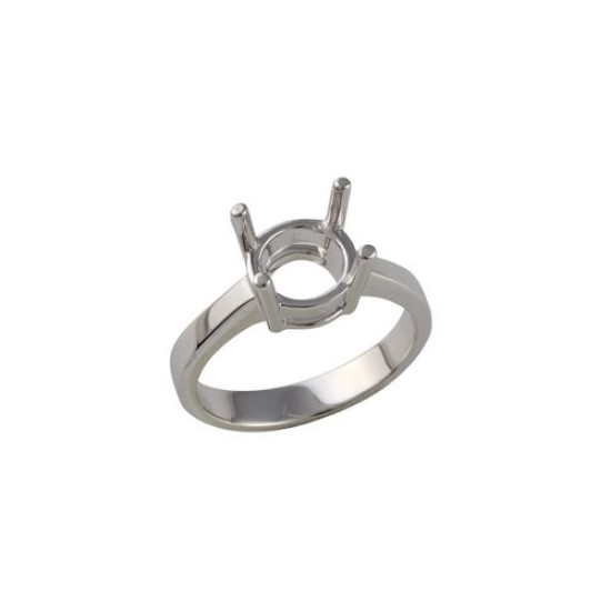 Platinum 2.00ct 8mm Round Solitaire 4 Claw Ring Mount