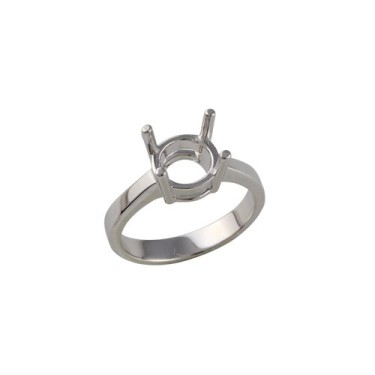 Platinum 2.00ct 8mm Round Solitaire 4 Claw Ring Mount