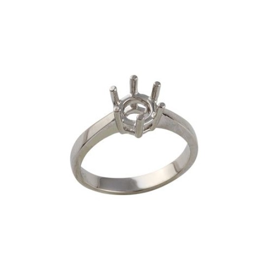 Platinum 1.00ct 6.5mm Round Solitaire 6 Claw Ring Mount