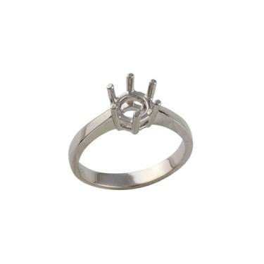 Platinum 1.00ct 6.5mm Round Solitaire 6 Claw Ring Mount