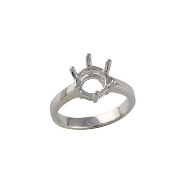 Platinum 2.00ct 8mm Round Solitaire 6 Claw Ring Mount