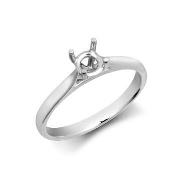 Platinum 0.50ct Round Solitaire 4 Claw Plain Wed-fit Ring Mount