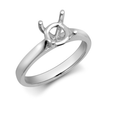 Platinum 1.50ct Round Solitaire 4 Claw Plain Wed-fit Ring Mount
