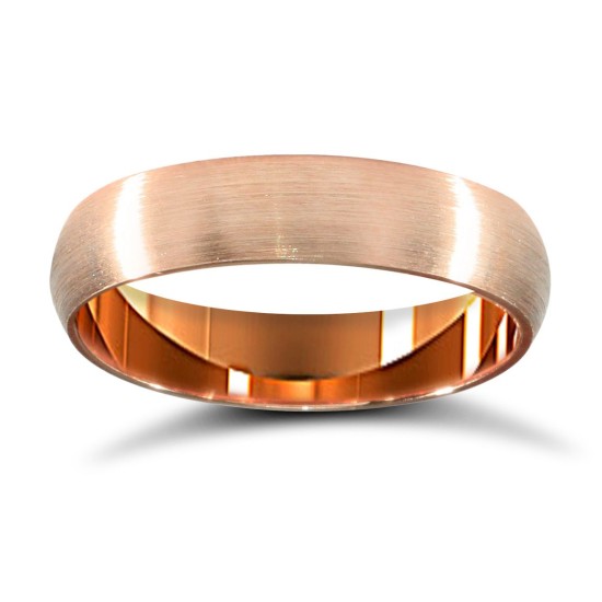 18ct Rose Gold Standard Weight Court Profile Satin Wedding Ring
