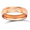 18ct Rose Gold Standard Weight Court Profile Centre Groove Wedding Ring 4mm