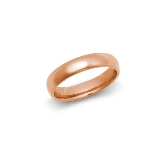 18ct Rose Gold Standard Weight Court Profile Mirror Finish Wedding Ring