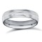 18ct White Gold Standard Weight Court Profile Centre Groove Wedding Ring 4mm